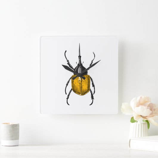 キクイムシ スクエア壁時計 (ホーム)