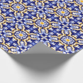 💙💛キクイムシ、青と黄色のアズレホス ラッピングペーパー (角)