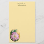 キクスクピンクアンドクリームフローラパステル 便箋 (正面)
