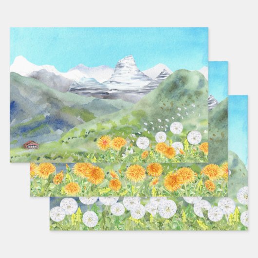 キクノハナ山景色 ラッピングペーパーシート (セット)