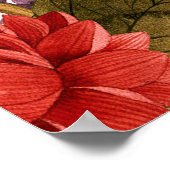 キク付きシームレスな花柄バラa ポスター (角)