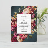 キク結婚ティール（緑がかった色） 招待状 (スタンド正面)