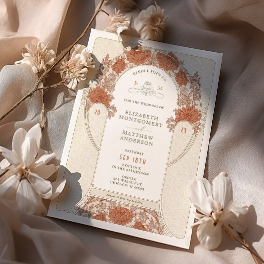 キク結婚式招待状ウィリアムモリス 招待状