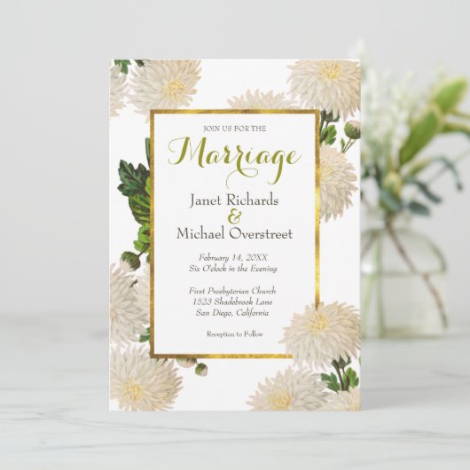 キク結婚式招待状 招待状 (スタンド正面)