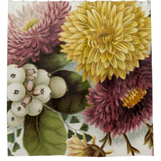 キク花ムームフローラ シャワーカーテン (正面)