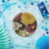 キク花ムームフローラ ペーパープレート (パーティー)