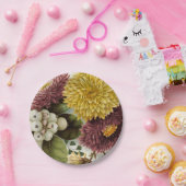 キク花ムームフローラ ペーパープレート (パーティー)