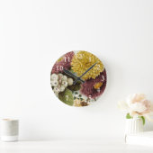 キク花ムームフローラ ラウンド壁時計 (ホーム)