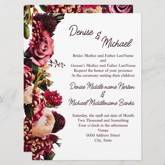 キク 招待状 (正面/裏面)