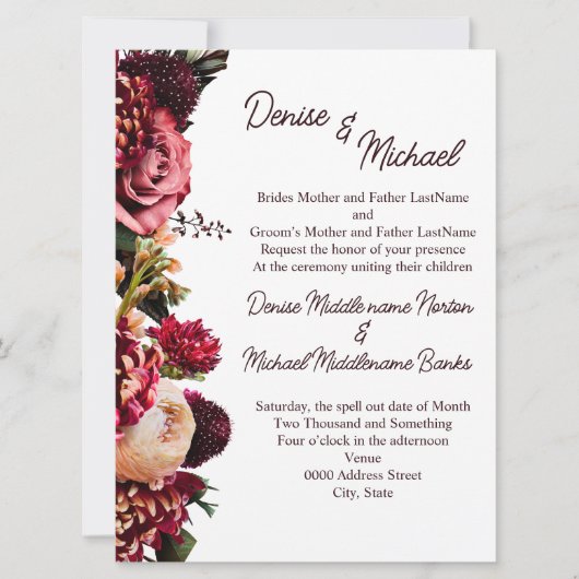 キク 招待状 (正面)