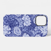 キク(菊) ブルー ウィリアム・モリス iPhoneケース (裏面横)