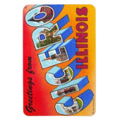 キケロイリノイILラージレターはがきマグネット マグネット (縦)