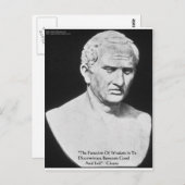 キケロ「善と悪」知恵引用文カード&ギフト ポストカード (正面/裏面)