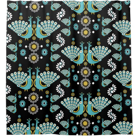 キザントピーコックアート シャワーカーテン (正面)