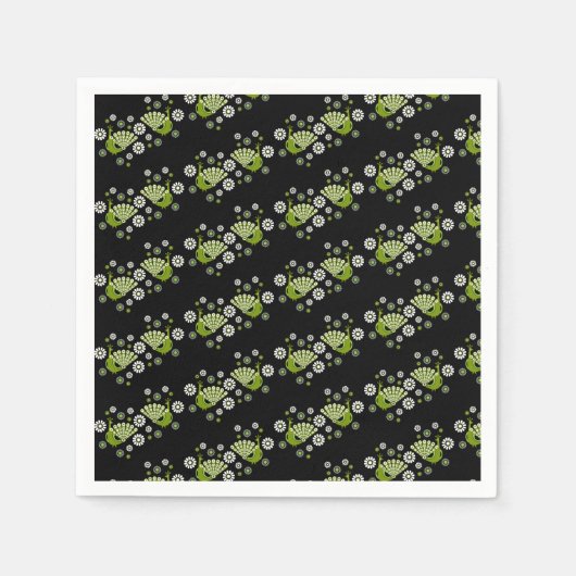 キザントピーコックアート スタンダードカクテルナプキン (正面)