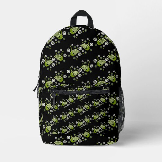 キザントピーコックアート プリントバックパック (正面)