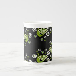 キザントピーコックアート ボーンチャイナマグカップ