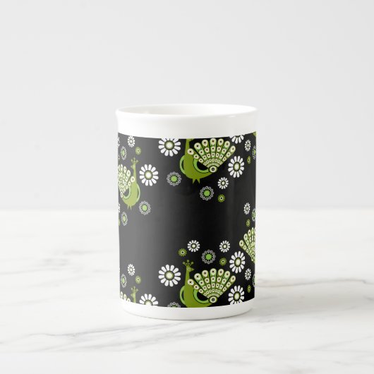 キザントピーコックアート ボーンチャイナマグカップ (正面)