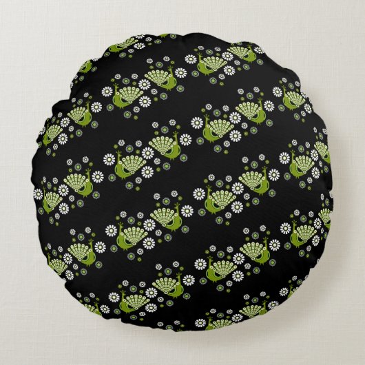 キザントピーコックアート ラウンドクッション (正面)