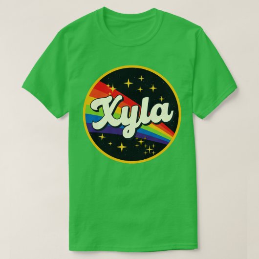キシラレインボーイン宇宙ヴィンテージスタイル Tシャツ (デザイン正面)