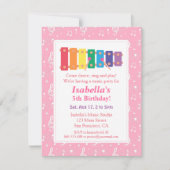 キシロフォン音楽をテーマにした誕生日パーティー 招待状 (正面)