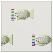 キシロホン生地のかわいいX線魚 ファブリック (クローズアップ)