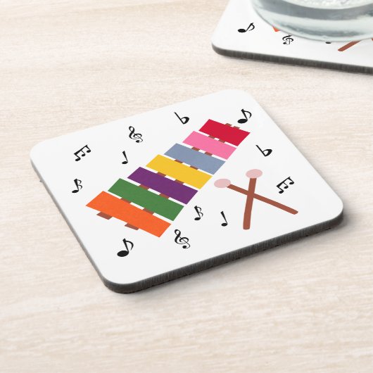 キシロ数々のフォン色ミュージカル楽器漫画 コースター (左側)