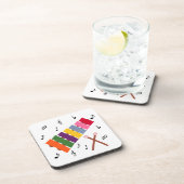 キシロ数々のフォン色ミュージカル楽器漫画 コースター (右側)