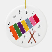 キシロ数々のフォン色ミュージカル楽器漫画 セラミックオーナメント (裏面)