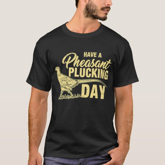 キジおもしろいャント狩りの引き抜き Tシャツ (正面)