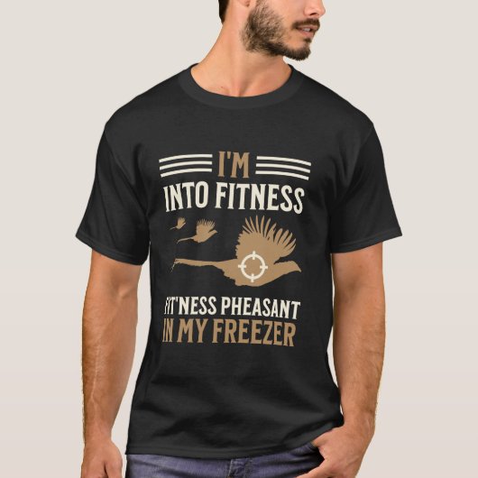 キジおもしろいャント狩りハンター長袖Tシャツ Tシャツ (正面)