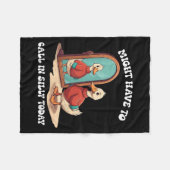 キジが今日は馬鹿みたいに電話しなきゃ フリースブランケット (正面(横))