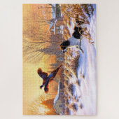 キジが飛ぶように勧めた ジグソーパズル (縦)