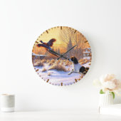 キジが飛ぶように勧めた ラージ壁時計 (ホーム)