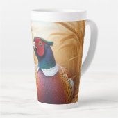 キジが黄金色の小麦畑で休む カフェラテマグ (右アングル)