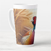 キジが黄金色の小麦畑で休む カフェラテマグ (左アングル)