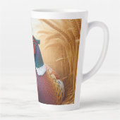 キジが黄金色の小麦畑で休む カフェラテマグ (右)