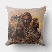 キジとアイリッシュセッターズパッション狩り クッション (正面)