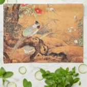 キジとツバキのイ中国のンキ芸術 キッチンタオル (折り畳み)