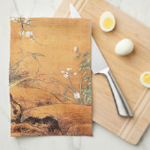 キジとツバキのイ中国のンキ芸術 キッチンタオル (四つ折り)