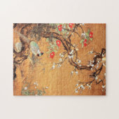 キジとツバキの中国のオリエンタルインクの芸術 ジグソーパズル (横)