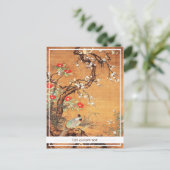 キジとツバキの中国のオリエンタルインクの芸術 ポストカード (スタンド正面)