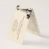 キジとツバキの中国のオリエンタルインクの芸術 名刺 (裏面)