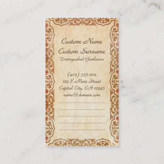 キジとツバキの中国のオリエンタルインクの芸術 名刺 (裏面)