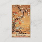 キジとツバキの中国のオリエンタルインクの芸術 名刺 (正面)