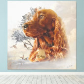 キジのアイリッシュセッター キャンバスプリント (インサイチュ (ウッドフロア))