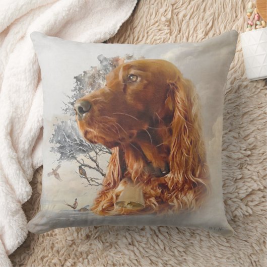 キジのアイリッシュセッター クッション (ブランケット)