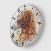 キジのアイリッシュセッター ラージ壁時計 (傾斜)