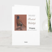 キジのイギリス野生動物クリスマスカード シーズンカード (裏面)