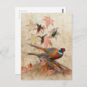 キジのタペストリーアクリルプリント ポストカード (正面/裏面)